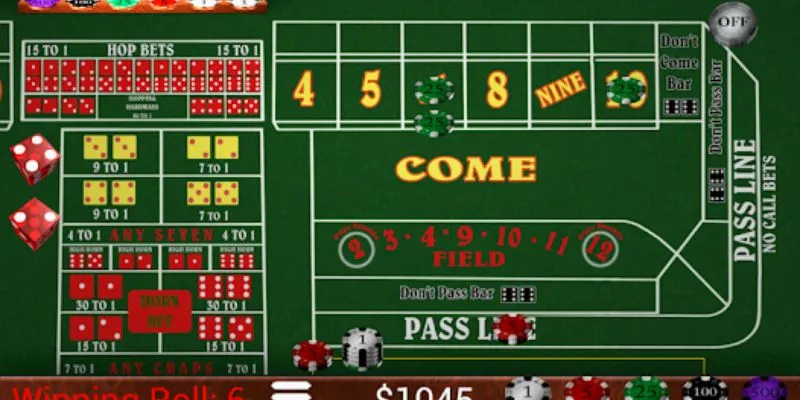 Các cửa cược cần biết trong craps