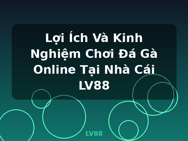 Lợi Ích Và Kinh Nghiệm Chơi Đá Gà Online Tại Nhà Cái LV88 - LV88