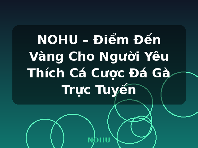 NOHU – Điểm Đến Vàng Cho Người Yêu Thích Cá Cược Đá Gà Trực Tuyến - NOHU