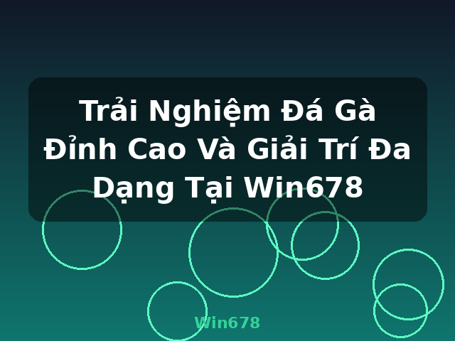 Trải Nghiệm Đá Gà Đỉnh Cao Và Giải Trí Đa Dạng Tại Win678 - Win678