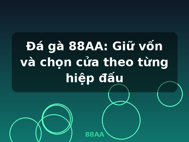 Đá gà 88AA: Giữ vốn và chọn cửa theo từng hiệp đấu - 88AA