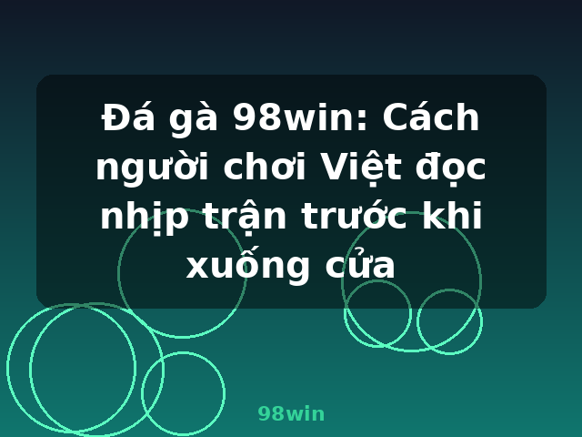 Đá gà 98win: Cách người chơi Việt đọc nhịp trận trước khi xuống cửa - 98win